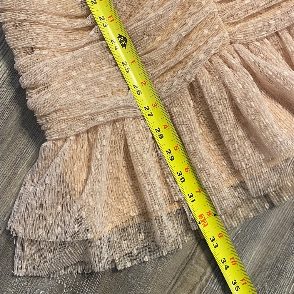 NWOT ENDLESS ROSE Tulle Ruched Dots Dress S - Picture 6 of 8